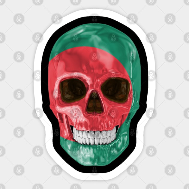 Bangladesh Flag Skull - Gift for Bengali With Roots From Bangladesh Sticker by Country Flags